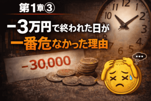 FX初心者あるある第1章③|−3万円で終われた日が、一番危なかった理由
