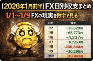 【2026年1月前半】FX日別収支まとめ｜1/1〜1/9の現実と大崩れ前後の記録
