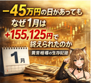 −45万円の日があっても、なぜ1月は＋155,125円で終えられたのか｜異常相場の生存記録