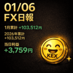 FX日報|2026年1月6日|ゴールド荒波の中で+3,759円