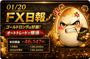 FX日報｜2026年1月20日｜ゴールドロングは好調、オートトレードで爆損した日