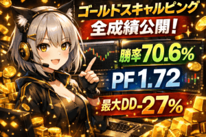 ゴールドスキャルピング432戦の全成績公開｜勝率70.6%・PF1.72でも最大DD-27%のリアル