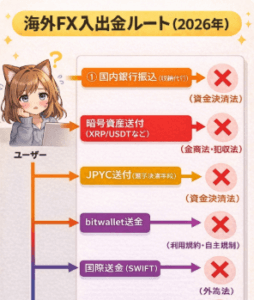 海外FX入出金ルートは2026年にどう変わる？5つの方法が“詰む”理由を図解で整理